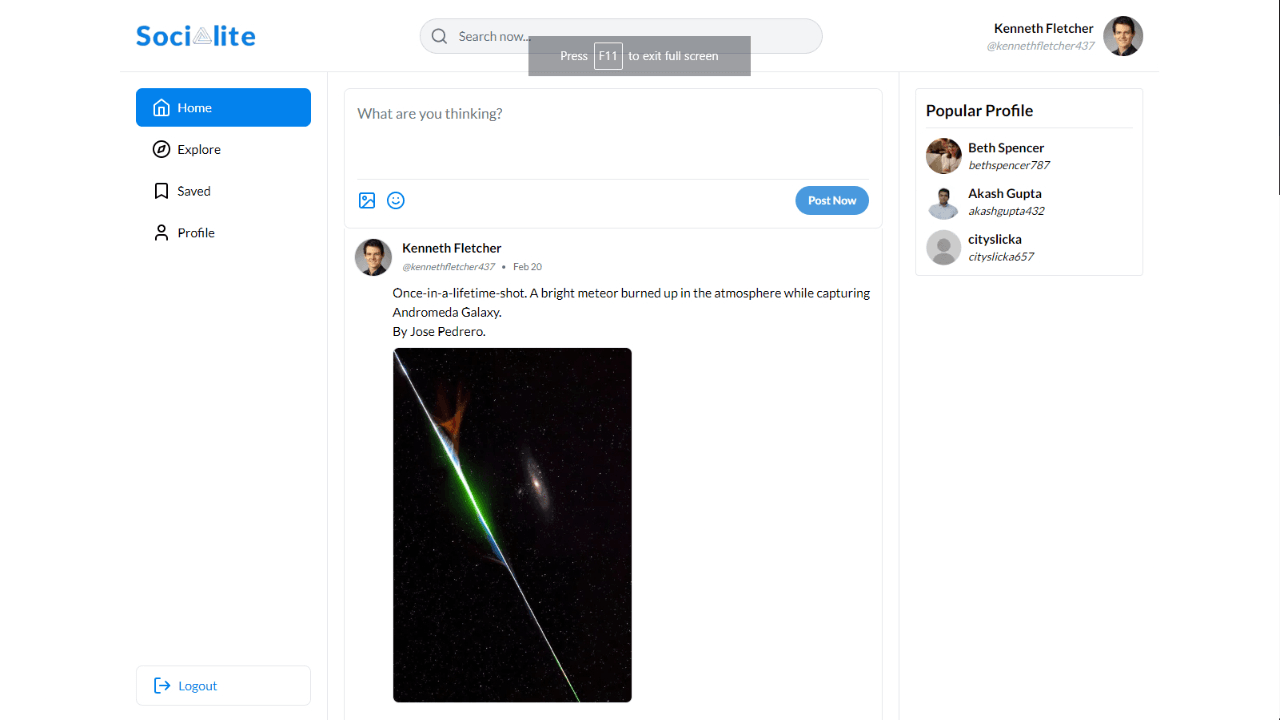 Socialite – Social Media Platform